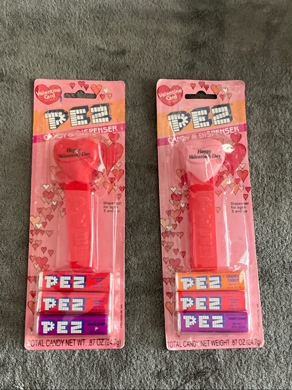 NIB Vintage PEZ Valentine Heart Candy Dispenser - Red & Pink